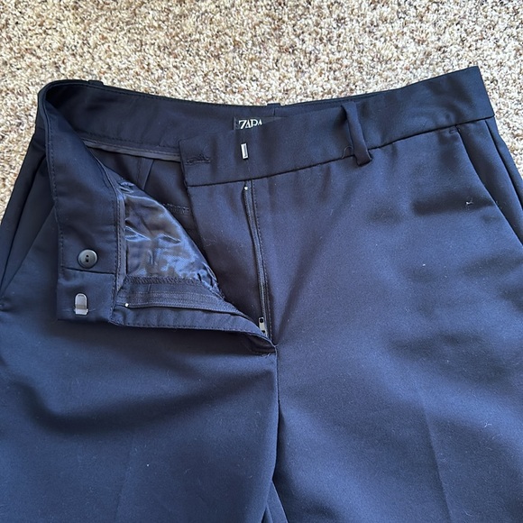 Zara Black Tapered Cuffed Pants Size Small - Picture 5 of 8